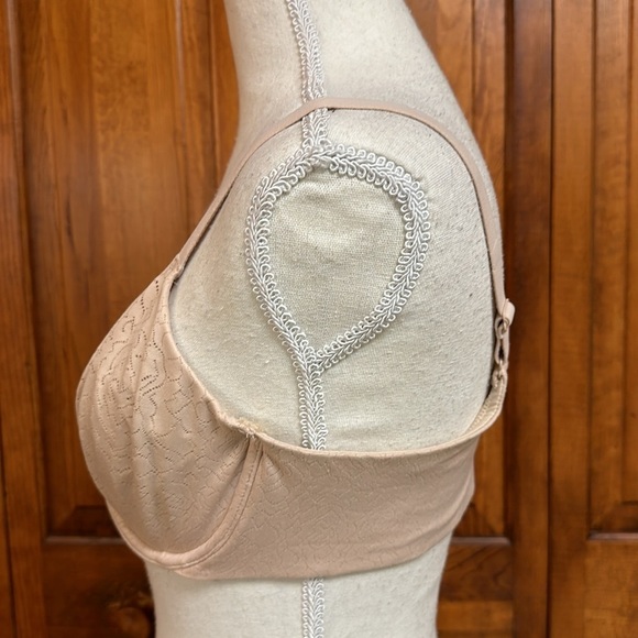 Wacoal Inside Job Side Support Bra Beige Unwire No Padding Nylon Bra Size 36D - Picture 2 of 6